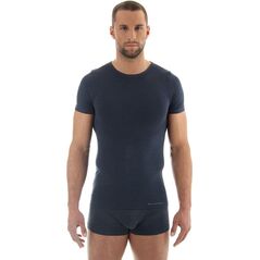 Brubeck Koszulka męska z krótkim rękawem COMFORT WOOL granatowa r. XXL (SS11030)