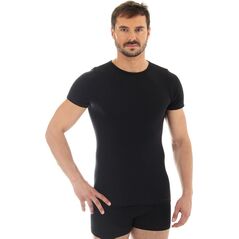 Brubeck Koszulka męska z krótkim rękawem COMFORT WOOL czarna r. XL (SS11030)