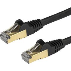 StarTech Patchcord CAT6A, STP, 0.5m, czarny (6ASPAT50CMBK)