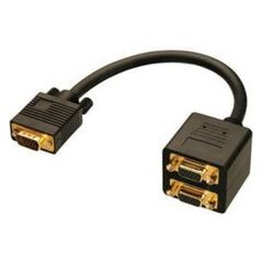 Lindy D-Sub (VGA) x2 D-Sub (VGA), 0.18m, Czarny (41214)