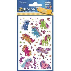 Zdesign Naklejki brokatowe - Kucyki/Jednorożce