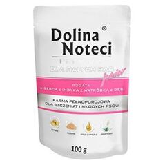 Dolina Noteci PREMIUM JUNIOR MAŁE RASY SERCA Z INDYKA Z WĄTRÓBKĄ Z GĘSI 100g