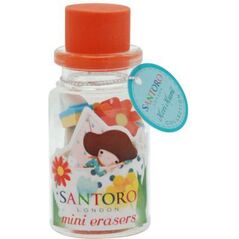 Santoro Mini gumki w szklanych butelkach, czerwone