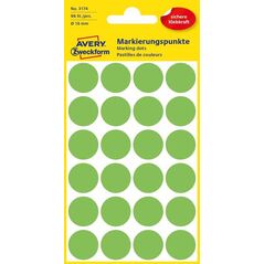 Avery Zweckform Etykiety kółka do zaznaczania 18mm, zielone odblaskowe (3174)