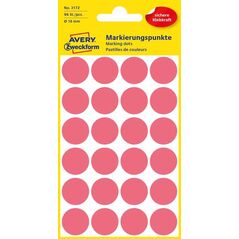 Avery Zweckform Etykiety kółka do zaznaczania 18mm, czerwone odblaskowe (3172)
