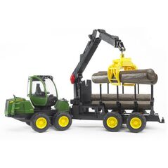 Bruder Ładowacz John Deere 1210E z chwytakiem i 4 pniami drzewa (02133)