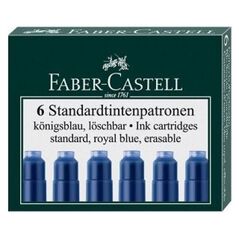 Faber-Castell NABOJE ATRAMENTOWE KRÓTKIE NIEBIESKIE 6 SZT. KARTONIK (185506 FC)