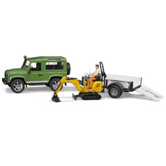 Bruder Professional Series Land Rover Defender with Trailer - CAT and Man (02593)