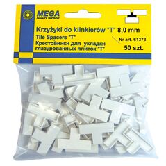 Mega Krzyżyki dystansowe typu T do klinkieru 10mm 40szt. (61374)