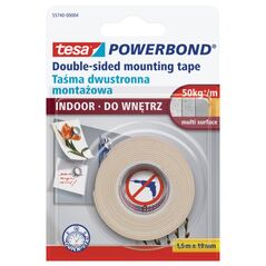 Tesa Taśma dwustronna montażowa POWERBOND do wnętrz 1,5m 19mm H5574004