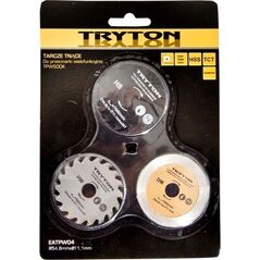 Tryton Zestaw tarcz tnących 54,8x11,1mm HSS / TCT / diamentowa TPW500K 3szt. - EATPW04
