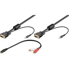 Kabel Goobay D-Sub (VGA) x2 - Jack 3.5mm x2 3m czarny (93969)