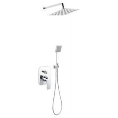 Zestaw prysznicowy Ferro Zestaw natryskowy ALGEO SQUARE podtynkowy, z baterią, chrom (BAQ7P-SET1-S)