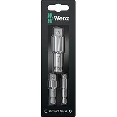 Wera Wera 870/4/7 set A SB tool shaft Socket Wrenches adapter-Set 1/4" 3/8" 1/2" - 05073200001 - 05073200001
