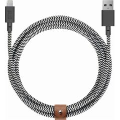 Kabel USB Native Union USB-A - Lightning 3 m Czarny Biały (BELT-KV-L-ZEB-3)