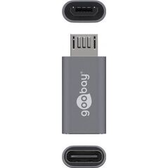 Adapter USB Goobay USB-C - microUSB Szary  (55553)