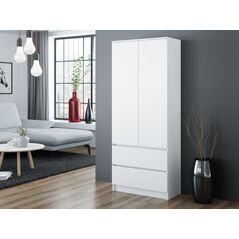 Topeshop Szafa garderoba Malwa SS-90 biel (SZAFA MALWA BIEL1/2)