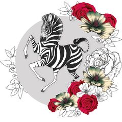 Clear Creation Karnet Swarovski kwadrat Zebra kwiaty (CL1425)