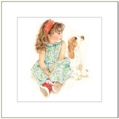 DA VINCI Karnet Dziewczynka z psem DaVinci 16x16 cm + koperta (G04 41G 056)