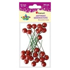 Titanum Kulki brokatowe na piku 24 szt. czerwone