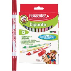 Euros Pisaki fibracolor dwustronne 12 kolorów w etui