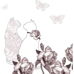 Clear Creation Karnet Swarovski kwadrat Koty i motyle (CL0101_BL)