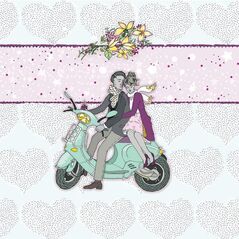 Clear Creation Karnet Swarovski kwadrat CL0228 Ślub skuter
