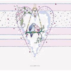 Clear Creation Karnet Swarovski kwadrat Ptaszki w sercu (CL0224)