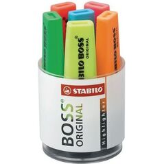 Stabilo Zakreślacz BOSS 6 kolorów w kubku (SCH035)