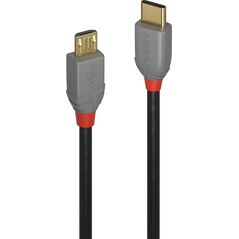 Kabel USB Lindy USB-C - microUSB 1 m Czarny (36891)