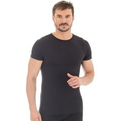 Brubeck Koszulka męska z krótkim rękawem COMFORT WOOL grafitowa r. L (SS11030)