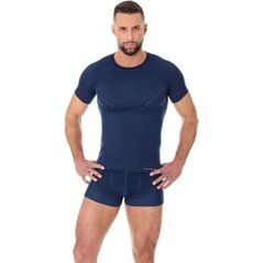 Brubeck Koszulka męska z krótkim rękawem ACTIVE WOOL granatowa r. XXL (SS11710)