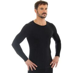 Brubeck Koszulka męska z długim rękawem COMFORT WOOL grafitowa r. L (LS11600)