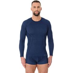 Brubeck Koszulka męska z długim rękawem ACTIVE WOOL granatowa r. XL (LS12820)