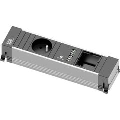Listwa zasilająca Bachmann Bachmann 916.0039 - black / gray - 1x safety socket - 2x USB - 1x custom module, small