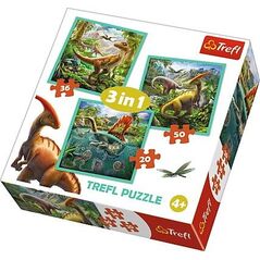 Trefl Puzzle 3w1 - Niezwykły świat dinozaurów (GXP-645298)
