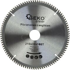Geko Tarcza do aluminium z widią 210mmx100Tx32mm + zestaw redukcji (25/50)