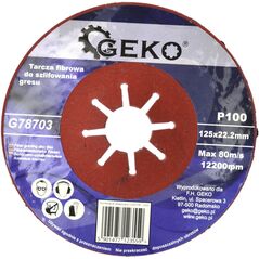Geko tarcza fibrowa do szlifowania gresu 125mm P100 (G78703)