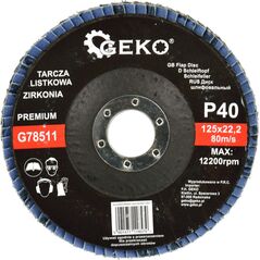 Geko Tarcza listkowa"CYRKON" 125mm P40 GEKO PREMIUM(10/200)