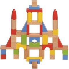 Goki Klocki drewniane - zestaw 50 sztuk w woreczku