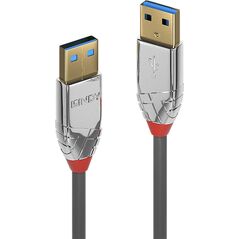 Kabel USB Lindy USB-A - USB-A 0.5 m Szary (36625)