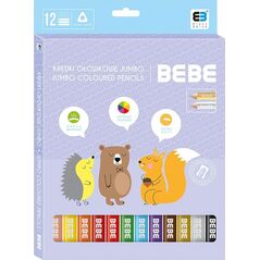 Noster Kredki trójkątne Jumbo 12 kolorów BB Pastel NOSTER