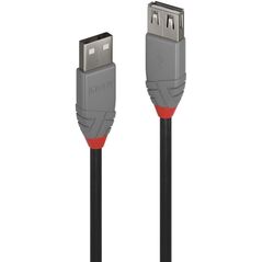 Kabel USB Lindy USB-A - USB-A 2 m Czarny (36703)