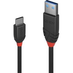 Kabel USB Lindy USB-A - USB-C 1.5 m Czarny (36917)