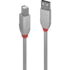 Kabel USB Lindy USB-A - USB-B 5 m Szary (36685)
