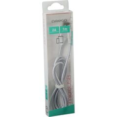 Kabel USB Omega USB-A - 1 m Srebrny (OUFBB3MBOXS)