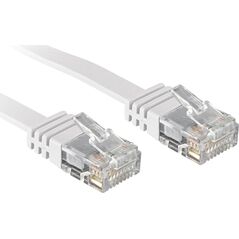 Lindy Patchkabel Cat6 Flachband ungeschirmt weiß 1.00m (47501)