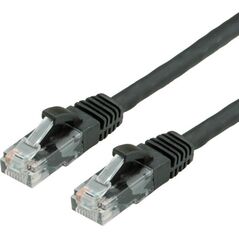 Value VALUE - Patch- Cable - RJ- 45 (M) to RJ- 45 (M) - 50 cm - UTP - CAT 6a - shaped, without Haken - black, RAL 9011 (21.99.1460)