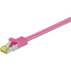 Goobay Wentronic goobay - Patch- Cable - RJ- 45 (M) to RJ- 45 (M) - 3,0m - SFTP, PiMF - Cat.7 RohCable - halogen free, shaped, without Haken - Magenta (91614)