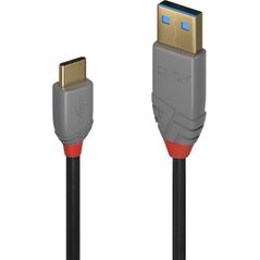 Kabel USB Lindy USB-A - USB-C 3 m Czarny (36888)